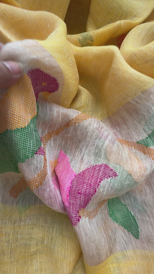 Linen Jaamdani kurta dupatta
