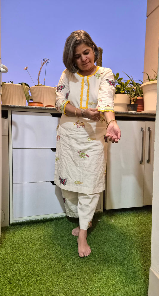 Kala Cotton chikankari kurta